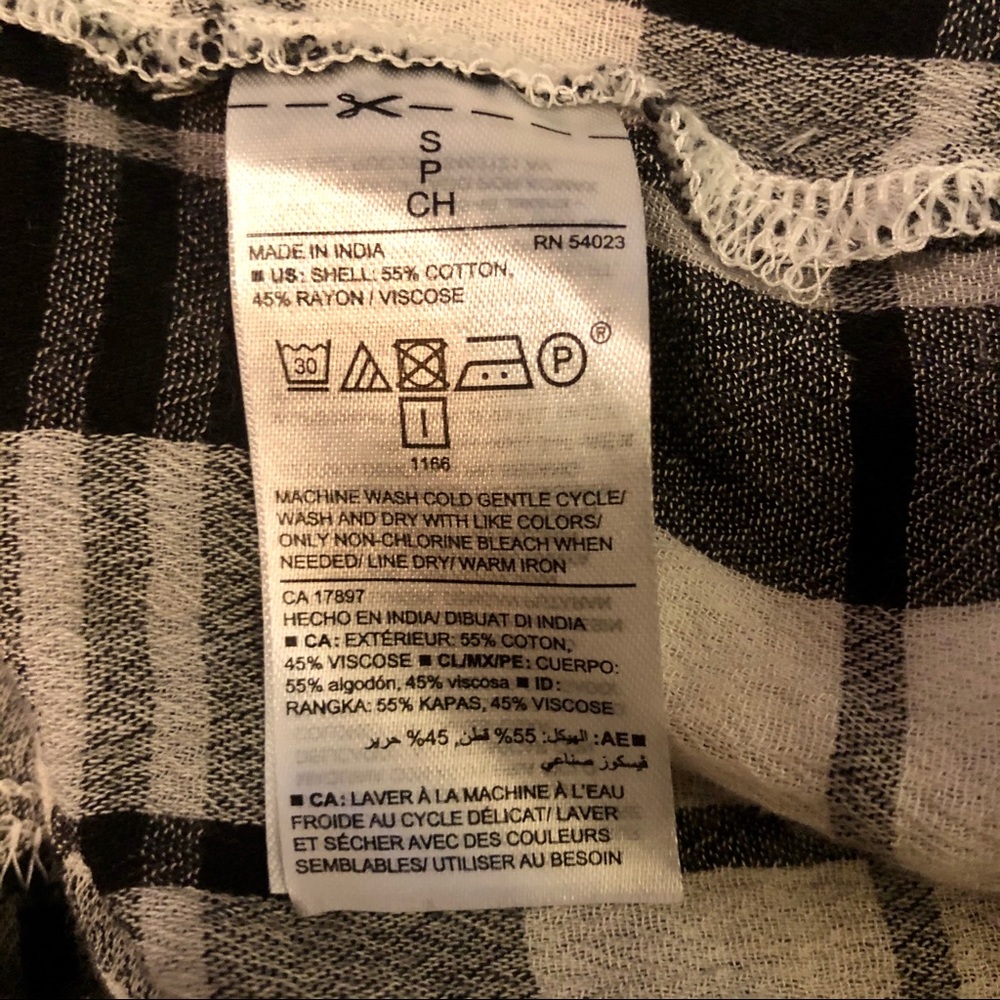 B&W Plaid Old Navy Blouse - Picture 9 of 11